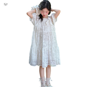 Robe florale à manches bouffantes de style français pour grandes filles, idéale pour l'été et les occasions décontractées quotidiennes - Product Image 4