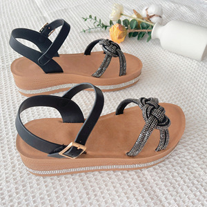 Sandalis cuadradas-Sandalias de tacón y tiras para mujer, zapatos de tacón, calzado de verano - Product Image 6