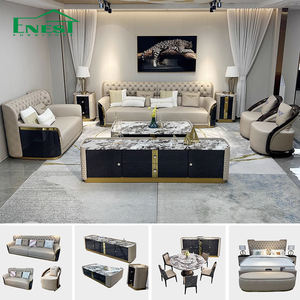Set di Divani in Vera Pelle di Lusso Stile Italiano Minimalista per Soggiorno, Divani Componibili a L Moderni, Arredamento di Alta Gamma per <span class=keywords><strong>Suite</strong></span> e Ville - Product Image 4