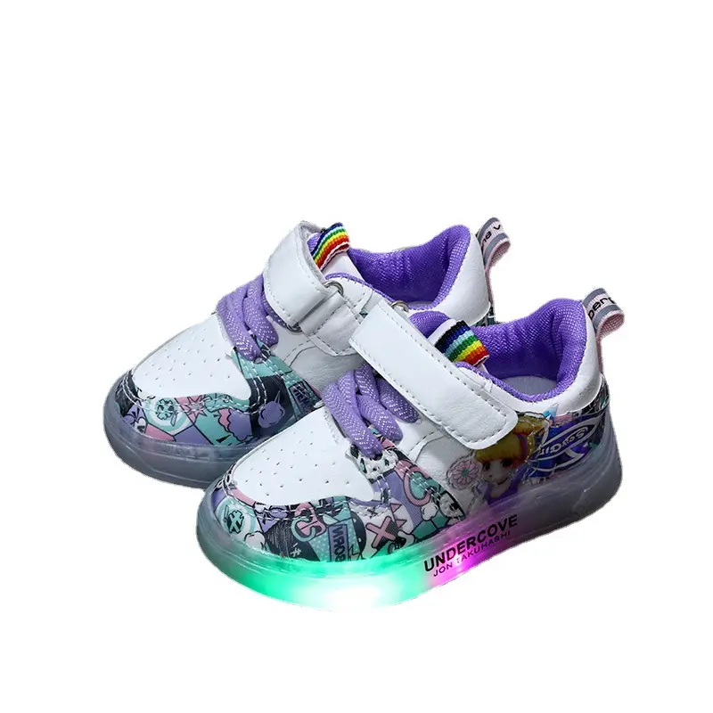 2023 New Fashion Custom Size Children's Baby Casual Shoes Kids Boy Girl LED Light Shine Sneakers Shoes