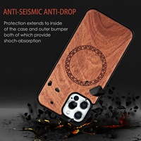 Aspiration magnétique en bois massif pour Apple Phone Case Wood Grain All-Pack Case Convient pour la série iPhone 12/13