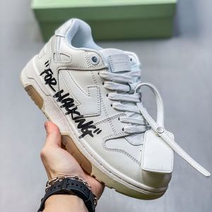 High-quality Designer Shoes off Men Women Casual Sports Sneakers Thick-soled Flat-<b>heeled</b> Commuter Shoes Leather Upper Lace-Up - Product Image 1