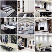 Carrara Putih dapat disesuaikan Gloss 120*260 lempengan porselen batu bertautan untuk ruang makan ruang tamu kamar tidur ukuran besar dibengkokkan panas