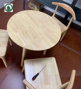 Fabbrica OEM ODM in legno massello di colore verniciato ultravioletto vernice da tavolo in legno tavolo sedie per sala da pranzo mobili - Product Image 5