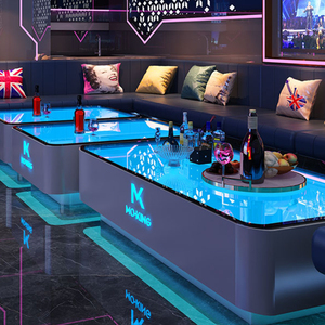 Fabricante Comercial <span class=keywords><strong>Bar</strong></span> Muebles Personalizar Tamaño Logo Discoteca Karaoke Iluminado Acero Inoxidable Vidrio Templado Led Mesa - Product Image 5