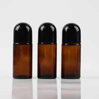 50ML Corps Déodorant Emballage Ambre Bouteilles En Verre Roller Ball Parfum Soins De La Peau Emballage Bouteille En Verre avec Roll On Ball