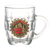 Chope à bière en verre avec poignée, personnalisée avec logo métallique, en forme d'ananas, pour la vente en gros