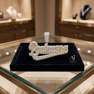 Pendentif Lettre Personnalisé en Moissanite Givrée, Breloque Prénom en Argent Sterling 925, Coupe Brillante, Plaqué Or, Bijoux Hip Hop, Fournisseur tiers - Product Image 1