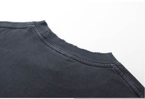 เสื้อยืดผ้าฝ้ายพิมพ์ลาย Dtg สีดำวินเทจซักได้ไซส์ - Product Image 5