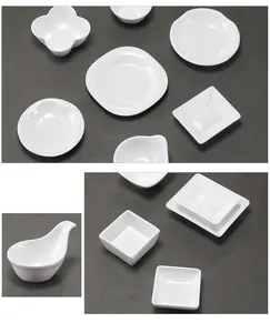 Japanische koreanische weiße Melamin Sojasauce Kunststoff Dip Disc Sauce Dish Bowl