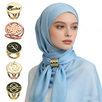 Épinglette personnalisée en métal, badge en émail souple, anneau pour foulard, boucle de hijab musulman pour femme, accessoires de bijoux de luxe