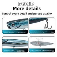 Leurre en acier inoxydable pour pêche transfrontalière, type Flying Shark, Popper Surface-rig, Swimbait Dog-paddle zig-zag, Système Dead-fly, Wave-paddling