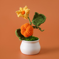 Afgewerkte Kunstmatige Bloem Gehaakte Groenten En Fruit Serie Pot Simulatie Groene Plant Kleine Ornamenten Mooie Handgeschenken