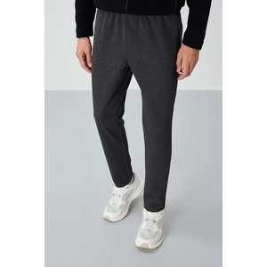 Pantalon de survêtement pour homme Anthracite mélangé texturé, coupe standard, taille élastique, tissu respirant décontracté - Product Image 5