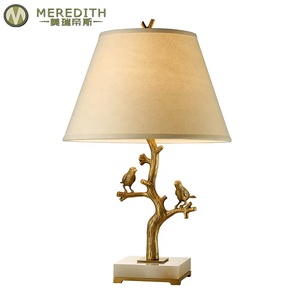 Meredith Nordic Đèn trang trí nội thất đèn bàn hiện đại phòng khách sạn biệt thự cổ sang trọng bằng đồng đá Cẩm Thạch Phong cách Trung Quốc Đèn bàn - Product Image 2