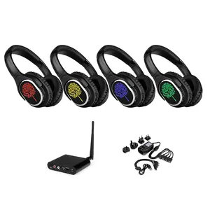 HiFi 500M Old School Funky LED Silent Disco Headphone RF998A Customized For Silent Dance Party