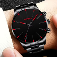 Montre de mode pour homme, ensemble de 4 pièces, montre en alliage pour homme avec collier à pendentif balle, ensemble d'accessoires de bijoux minimalistes