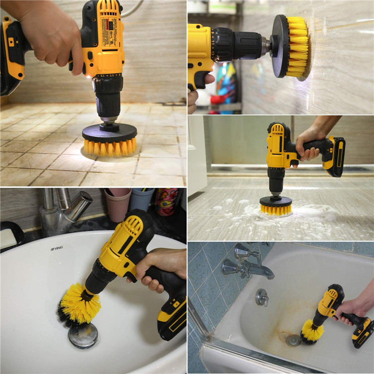 Customized 3 Pack Electric Drill Cleaning Brush Set Household Cleaning