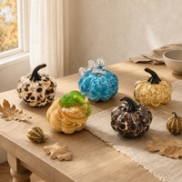 Ornement en verre en forme de citrouille, décoration de table en verre pour l'automne