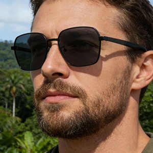 Lunettes de soleil carrées Ks-3976 pour hommes, monture en métal noir et plastique, protection UV400, pour la conduite en extérieur, verres TAC de classe 2 - Product Image 5