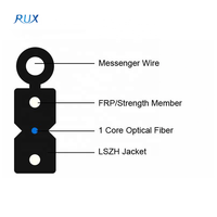 Kabel Drop serat optik FTTH FTTP 1CORE G657A dari Tiongkok Shenzhen Rux