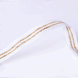 2022 nueva moda Material de nailon brillante plata oro negro banda elástica de rayas metálicas para prendas - Product Image 4