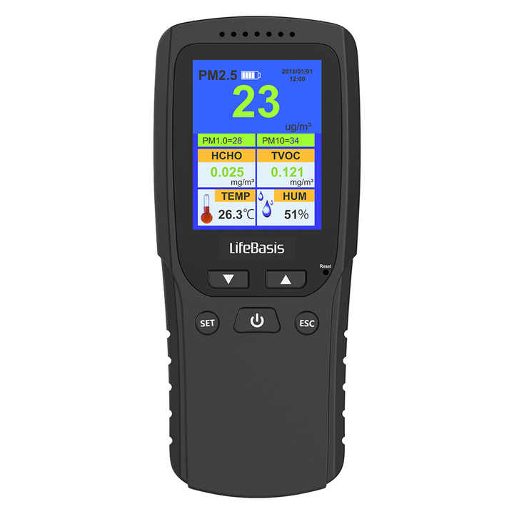 thumbnail image 2 of Portable Air Quality Meters Tester Detector HCHO TVOC PM2.5/PM10 Meter | UK 2 of 11