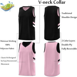Camiseta de Baloncesto Reversible para Jóvenes, Cuello en V, Absorbe la Humedad, para Niños y Niñas, Unisex, Ropa Deportiva Infantil - Product Image 3