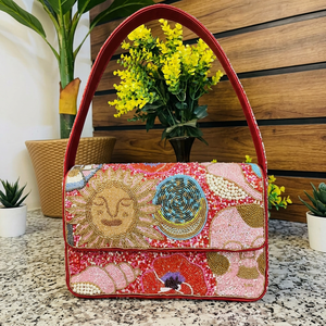 Bolso de hombro estilo bohemio con cuentas para mujer, bolso de mano para fiesta, compras o noche, bandolera hecha a mano con cremallera - Product Image 1