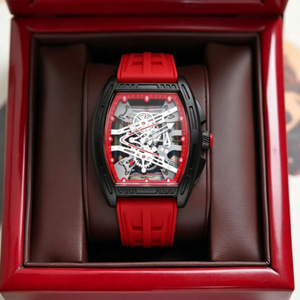 Reloj de Cuarzo Duan <span class=keywords><strong>Yao</strong></span> con Correa de Silicona, Esfera con Efecto Láser Personalizado, Luminoso, Estilo Ejecutivo para Hombre, Caja en Forma de Barril, en Stock - Product Image 3