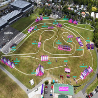 Parcours d'obstacles gonflable personnalisé en PVC pour course de 5 km, attrayant, pour adultes, avec ligne de départ, idéal pour les événements sportifs commerciaux