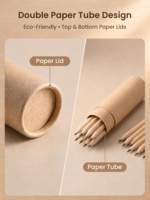 Ensemble de crayons de couleur, 6 couleurs, mini, bois naturel, hexagonaux, non toxiques, mine lisse, tube en papier kraft écologique, cadeau pour enfants, vente en gros, OEM personnalisé