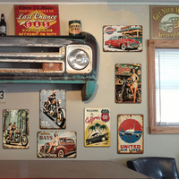 Letreros Metálicos Personalizados para Publicidad, Decoración de Paredes, Placa de Metal con Diseño de Aceite de Motor, Servicio de Neumáticos, Estilo Retro Vintage