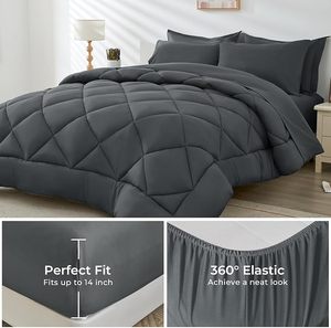 Queen-Size Winter Quilted <strong>Duvets</strong> 100% Polyester Breathable <strong>Fluffy</strong> - Product Image 3
