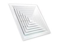 Diffuseur d'air de plafond carré en ABS de haute qualité à 4 voies pour la ventilation CVC
