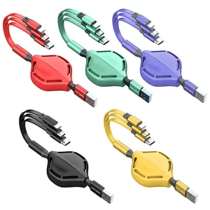 Buy 3in1 Fast Multiple Ports Data Cable Retractable Mobile Charging Cable+Carry  Pouch Charging Pad Type-C Cable All In One Usb charging cable Online at  Best Prices in India - JioMart.