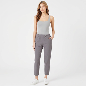 Women's Pink Crew Neck Knitted Tank <b>Top</b> Eco-Friendly Breathable Streetwear 100% Cotton Minimalist Solid Color Casual Daily Wear - Product Image 1