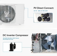 Climatiseur Mini Split Solaire Hors Réseau 9000Btu 12000Btu 18000Btu 24000Btu pour Maisons
