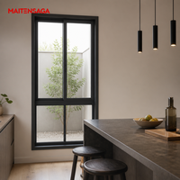Fenêtre coulissante en aluminium avec panneaux inférieurs fixes en verre clair, fenêtres coulissantes de cuisine pour appartement, maison, hôtel