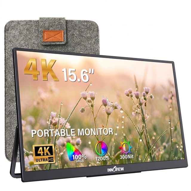 Matte 4K Portable IPS Display Screen 178 Full Horizontal Vertical View Angle for Group Team Meeting Shared Presentations