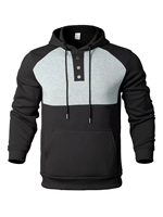 Sudadera con capucha y botones para hombre, estilo casual, ligera, de alta calidad, en oferta.