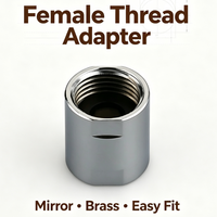 Raccord de tuyau droit 1/2" FF en laiton chromé, adaptateur de connexion de tuyau d'eau à filetage femelle pour système de plomberie de salle de bain