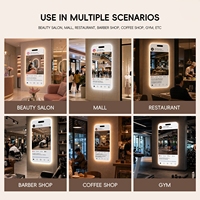 Miroir de salon LED créatif en forme de smartphone, miroir intelligent rétroéclairé pour studio de beauté, boutique, décoration, vente en gros