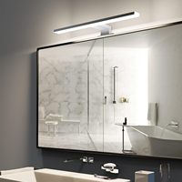 Lampe de miroir LED anti-buée de style européen, moderne et simple, pour salle de bain, avec étagère, indice de protection IP44, montage mural, nickel brossé, 3500K