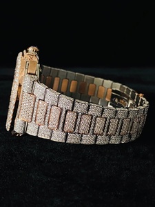 Reloj Analógico de Estilo Hip Hop con Movimiento de Moissanita, Acero Inoxidable, Luminoso, Resistente al Agua, 20 mm, Diseño de Lujo - Product Image 5