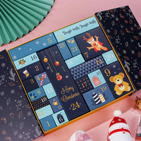 Coffrets Cadeaux de Noël Personnalisés en Papier de Luxe avec Effet Surprise, Grand Ensemble d'Emballage de Rangement de Noël, Boîte Calendrier de l'Avent