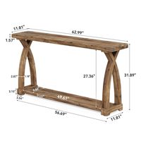 Meubles en bois massif recyclé Meubles en bois rustique Salon vintage Table console en bois massif