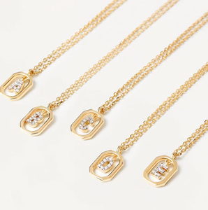 Joyería de marca, suministros de fabricación de lujo, venta al por mayor, joyería de moda de buena calidad para mujer, colgante de letra de Plata de Ley <span class=keywords><strong>925</strong></span> para mujer - Product Image 2