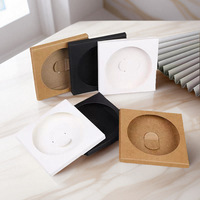 Boîte d'emballage en papier kraft fin écologique avec fermeture à nœud, couleur et taille personnalisables pour sous-verres en céramique et en bois
