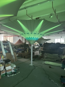 Nouveau design rond tulipe ligne de jardin piscine parapluie électrique résistant aux UV avec LED <span class=keywords><strong>Parasol</strong></span> cadre en aluminium polyester voile matériel - Product Image 2